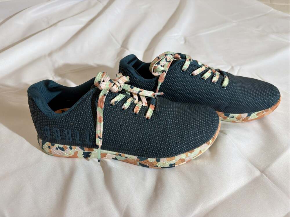 NOBULL Womens Trainer Shoes Size 8.5 Navy Blue Camo CrossFit Gym Sneakers